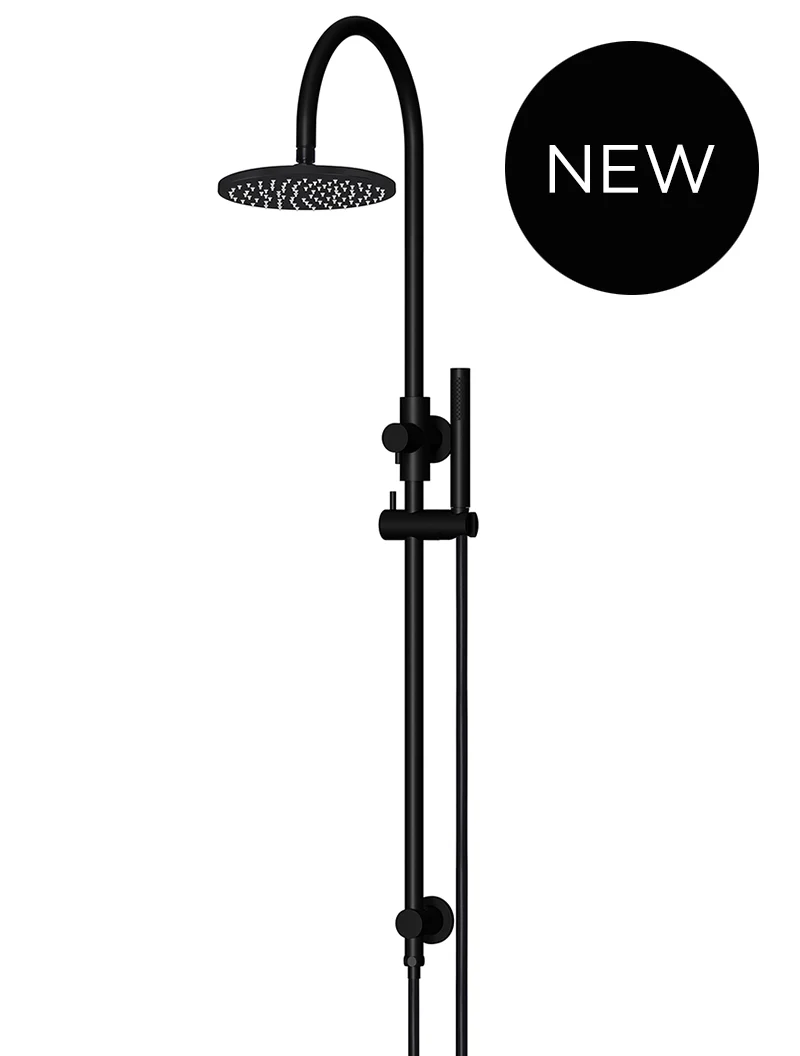 Round Gooseneck Shower Set with 200mm rose, Single-Function Hand Shower